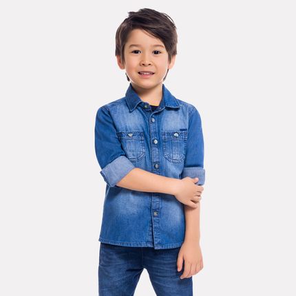 camisa jeans infantil milon