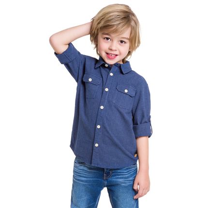camisa jeans infantil masculino