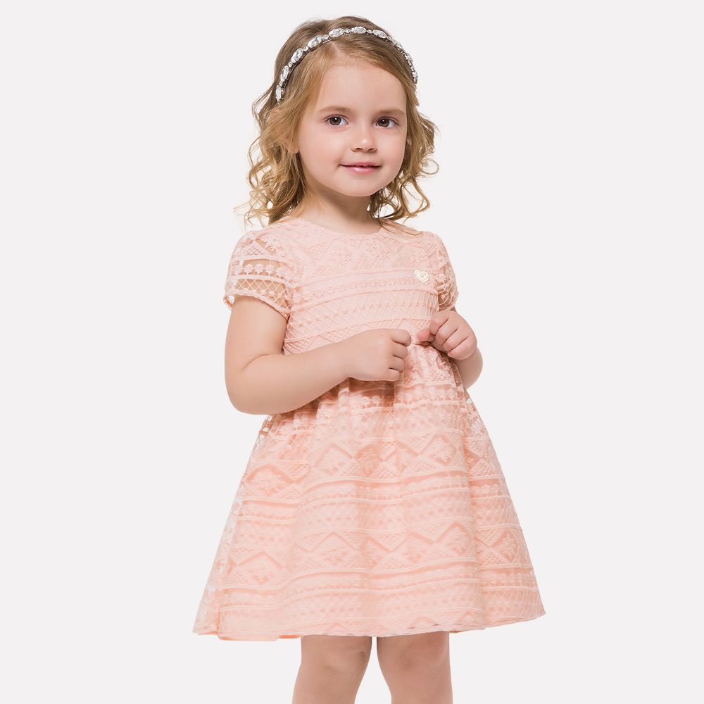 Vestido Infantil Milon Tule Bordado - lojamilon