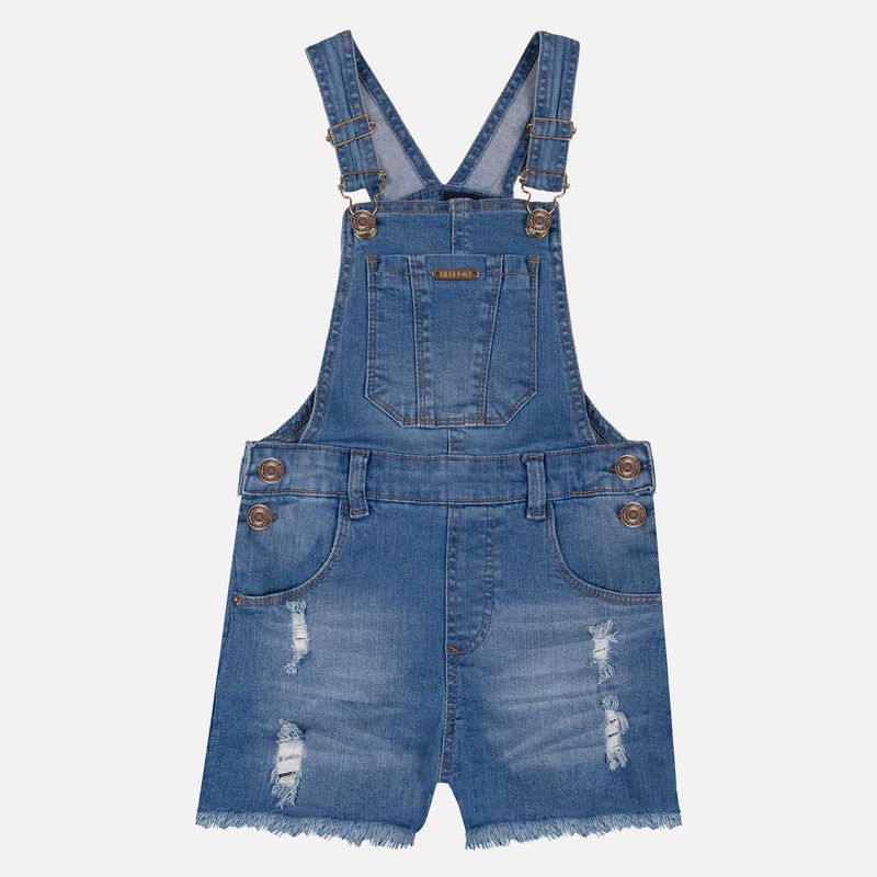 Jardineira Jeans Infantil Feminina Milon Lojamilon