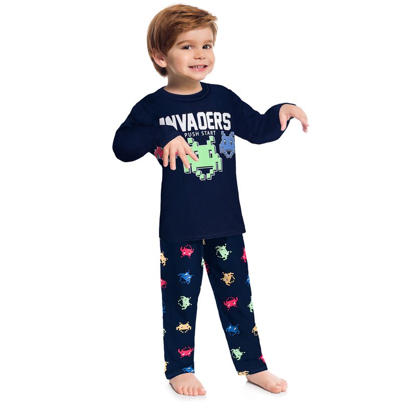 Pijama Infantil Masculino Camiseta + Calça Kyly - lojakyly