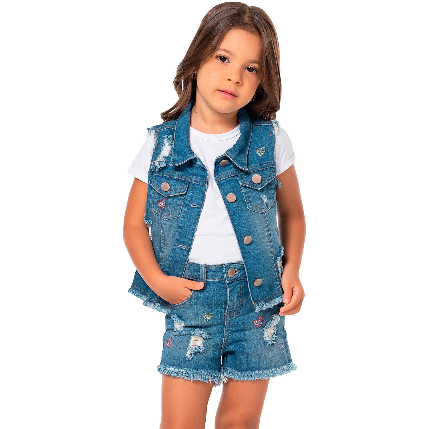 Short Jeans Infantil Feminino Mania Kids