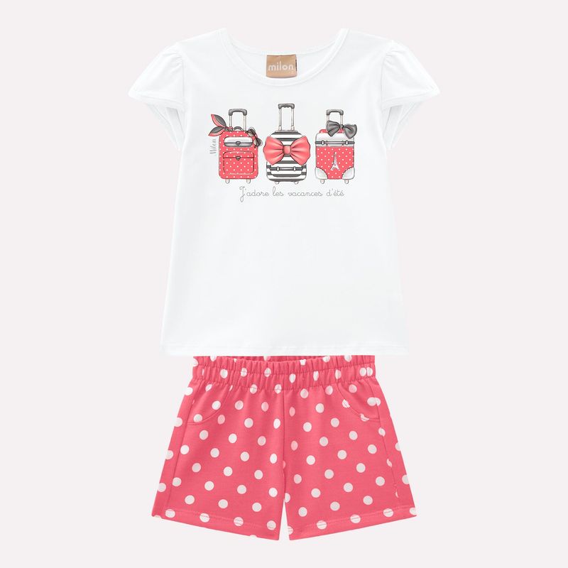 Conjunto infantil feminino blusa short milon lojamilon