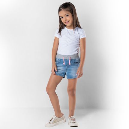 Short Jeans Feminino Mania Kids - 5069 - modamix