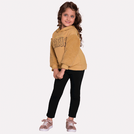 conjunto inverno juvenil menina blusa e legging milon 13552 Dim Dom Kids