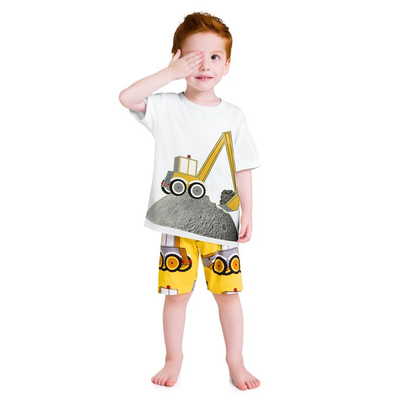 Camiseta Infantil Estampa Trator Manga Curta