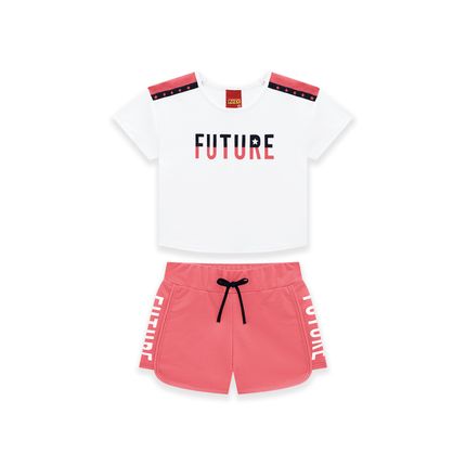 Conjunto Juvenil Menina Verão Blusa e Short Kyly 112617