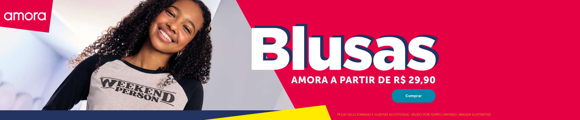 BANNER N1.b - DESKTOP Blusas Amora a partir de R$29,90