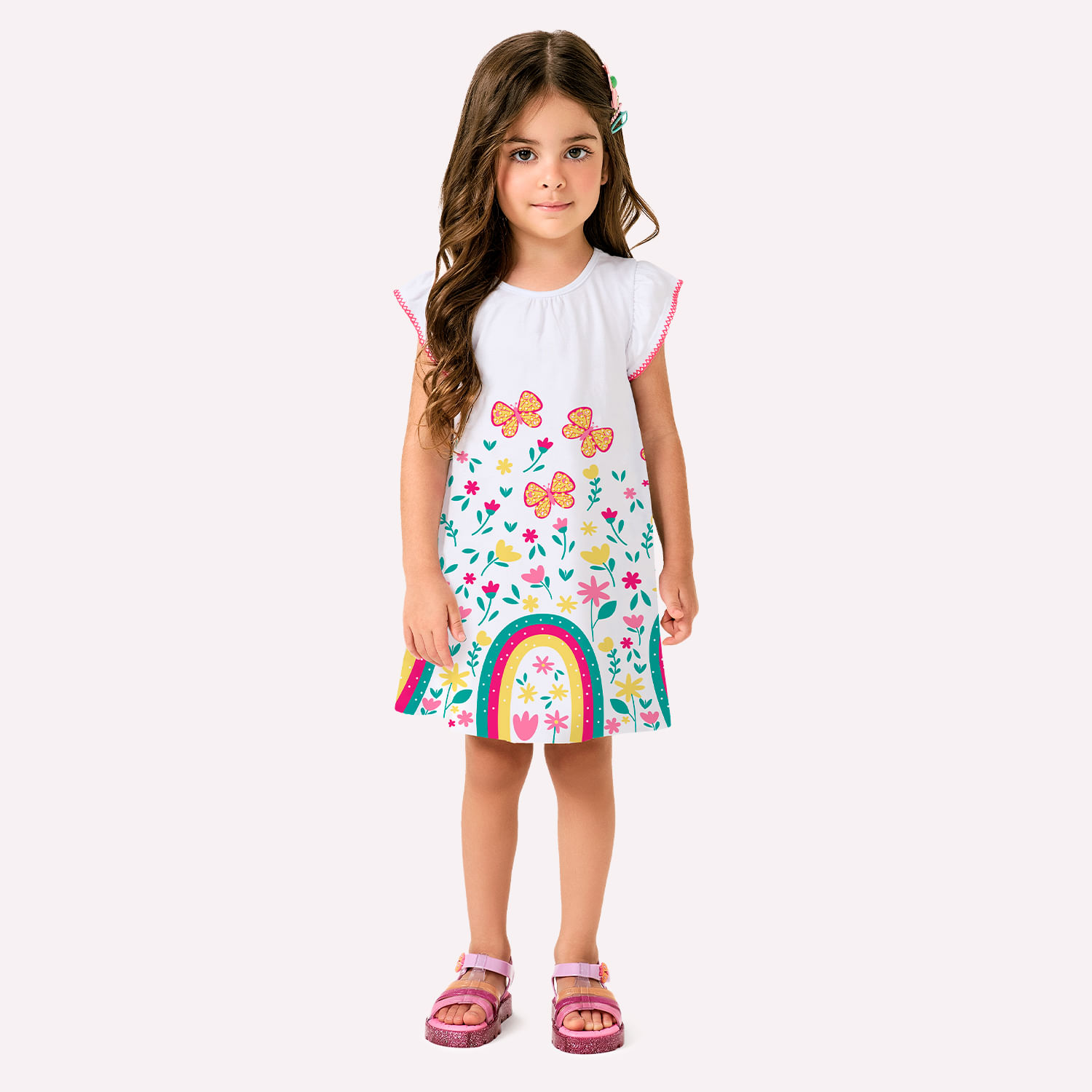 Vestido Infantil Menina Flores Kyly