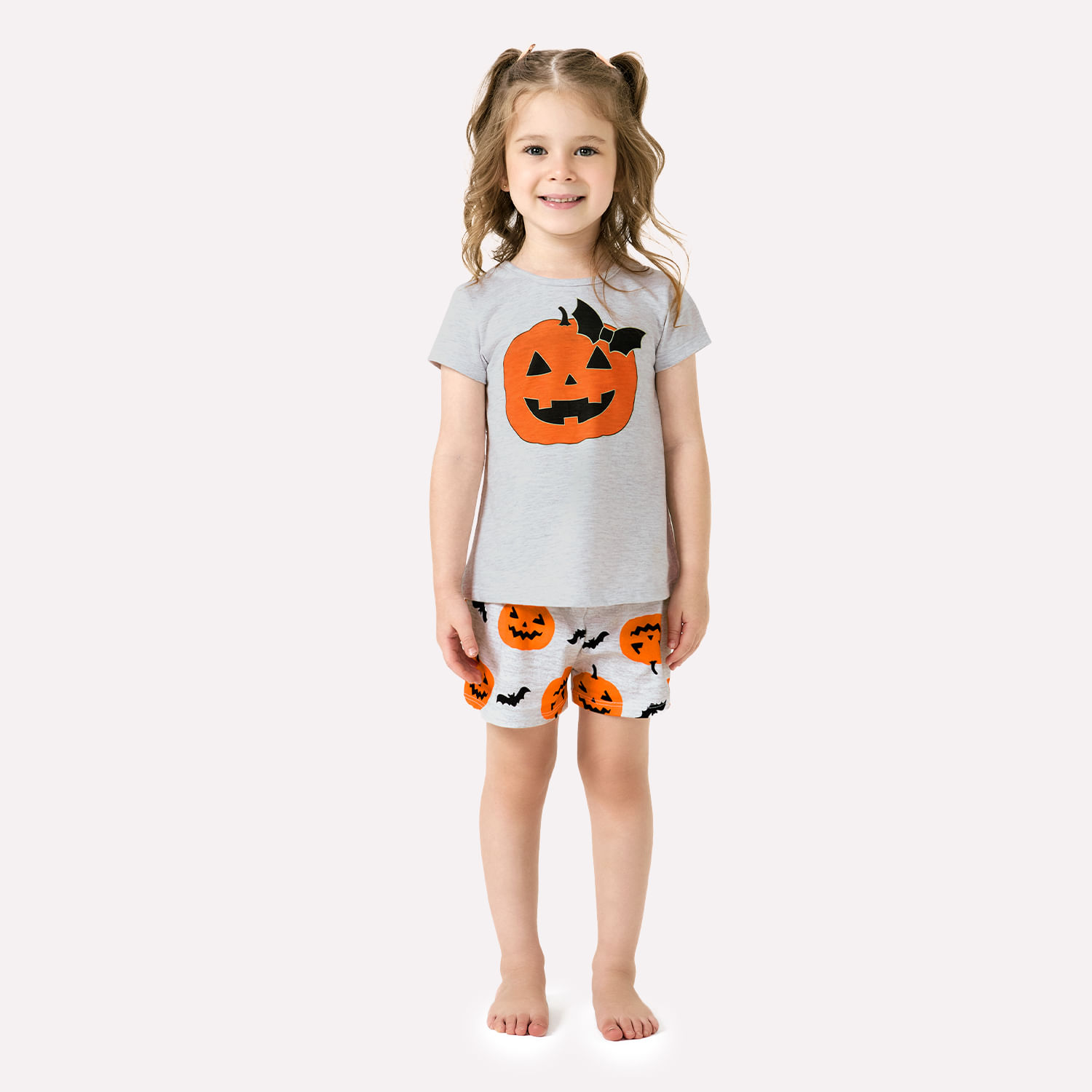 Pijama Infantil Menina Abóbora Kyly