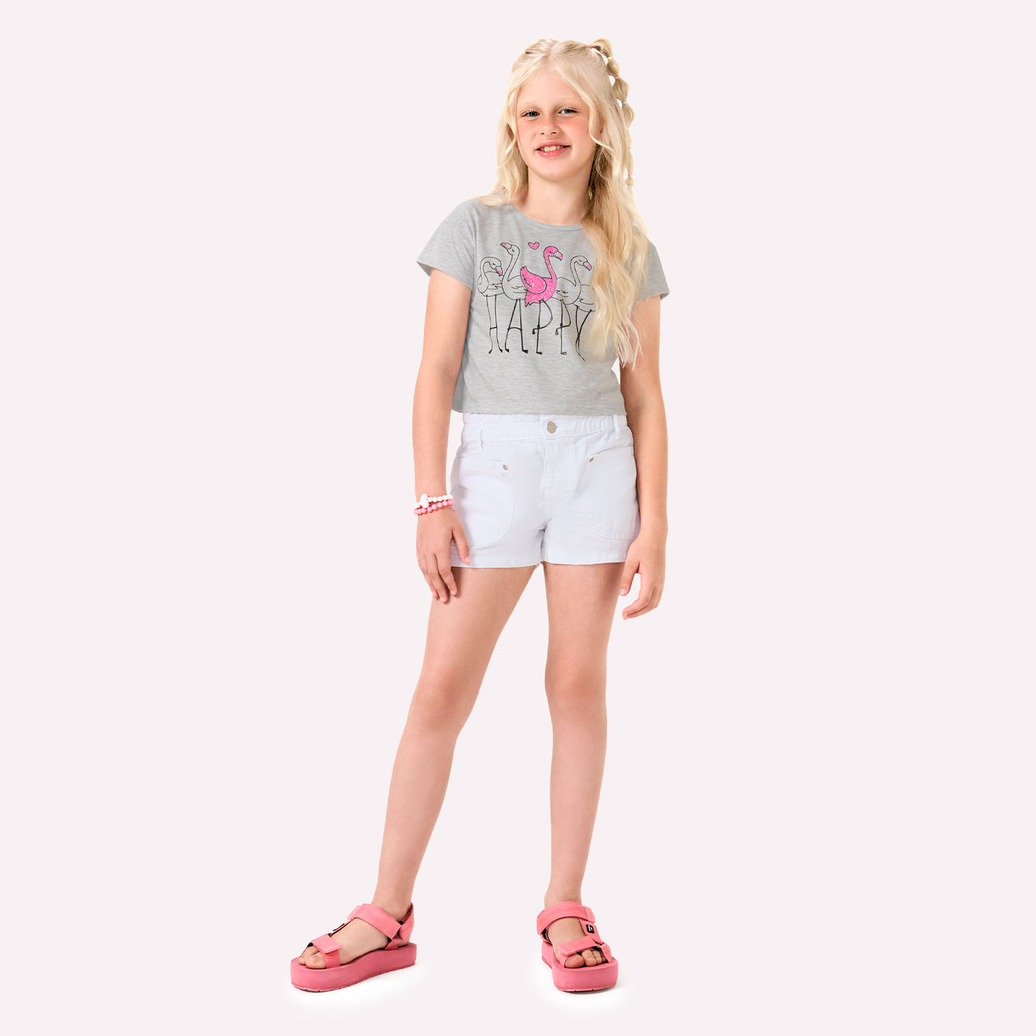 Blusa Infantil Menina Flamingos Kyly