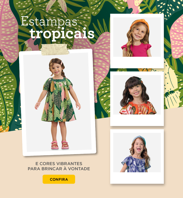 BANNER N1.b - Mobile - Estampas tropicais e cores vibrantes para brincar à vontade