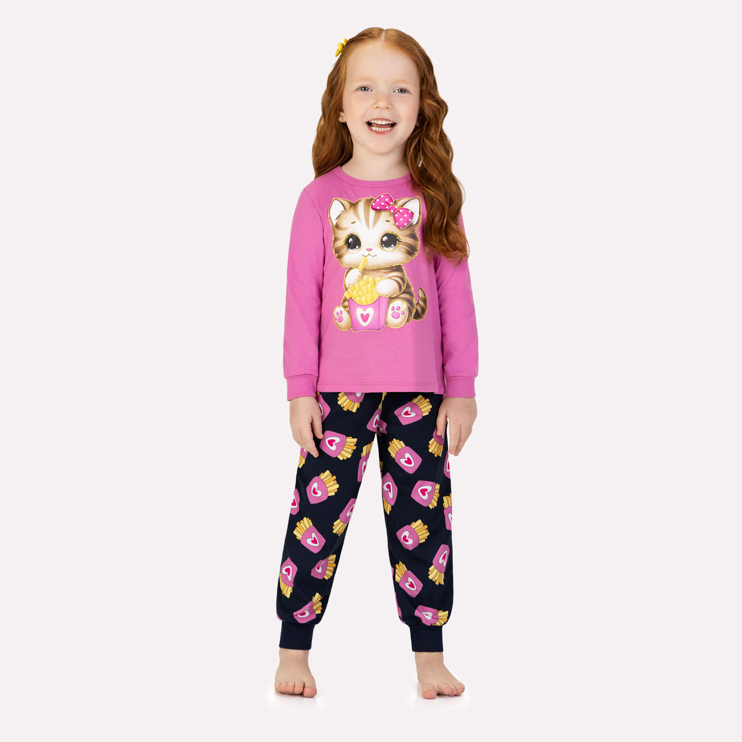 Pijama Infantil Menina Gatinha Kyly