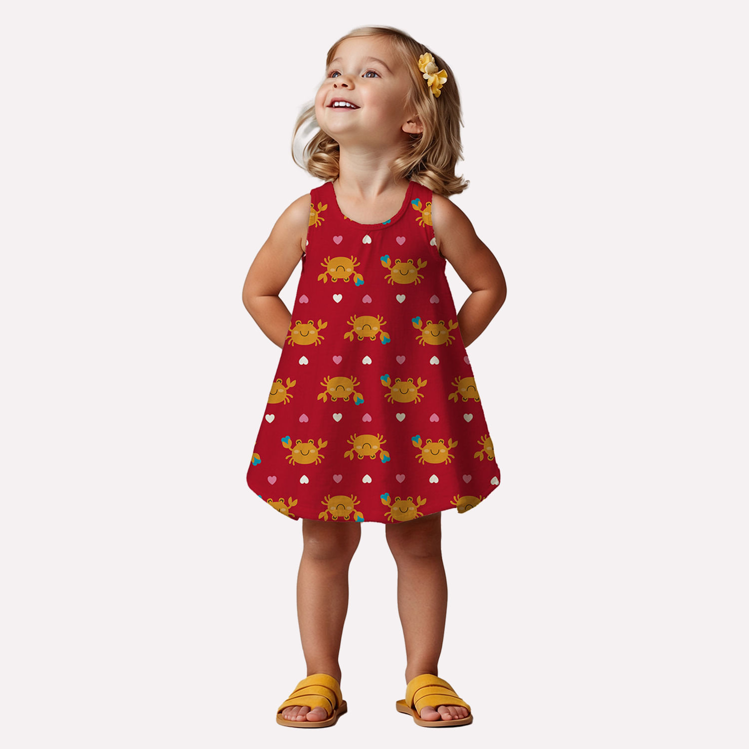 Vestido Infantil Menina Carangueijos Kyly
