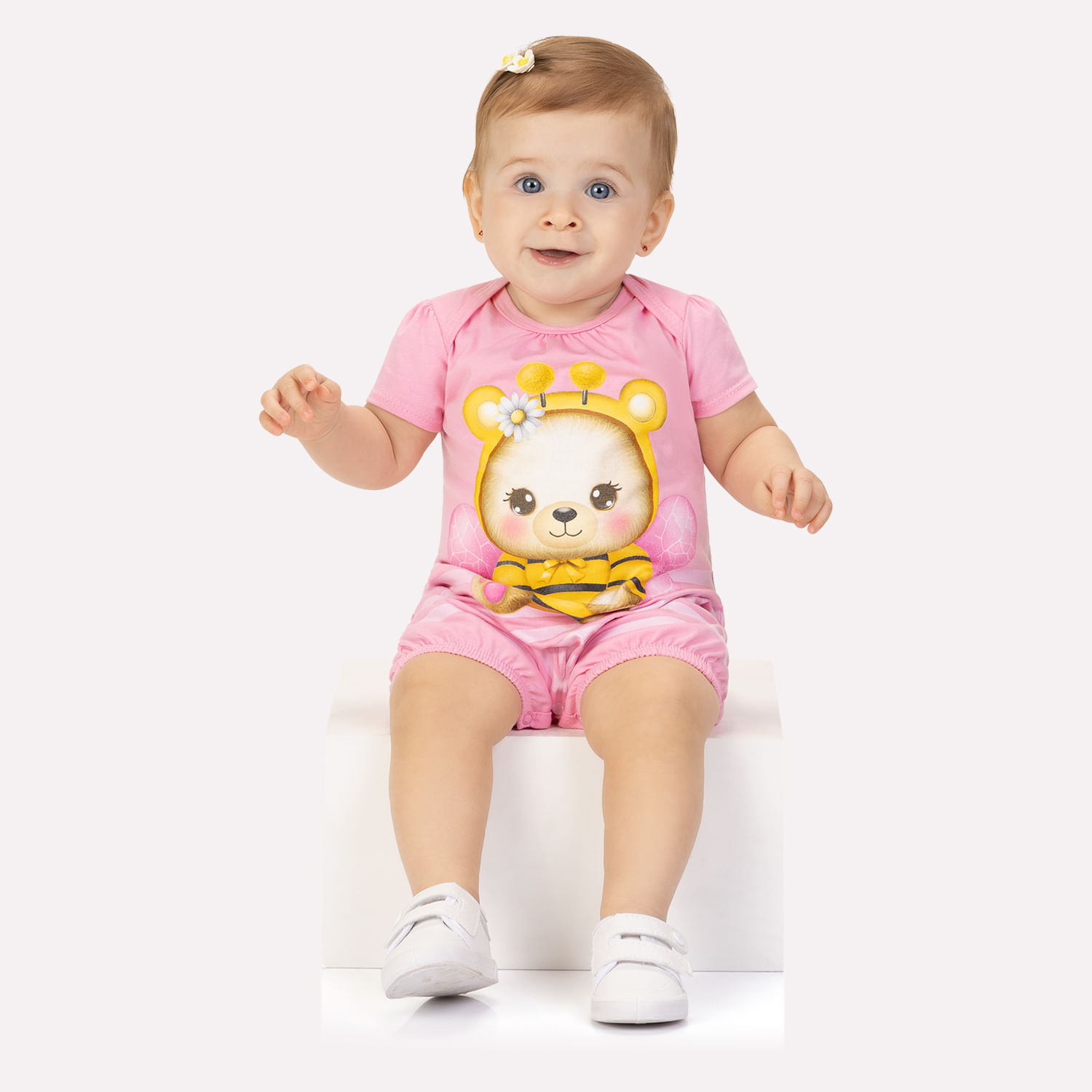 Macaquinho Bebê Menina em Algodão Kyly