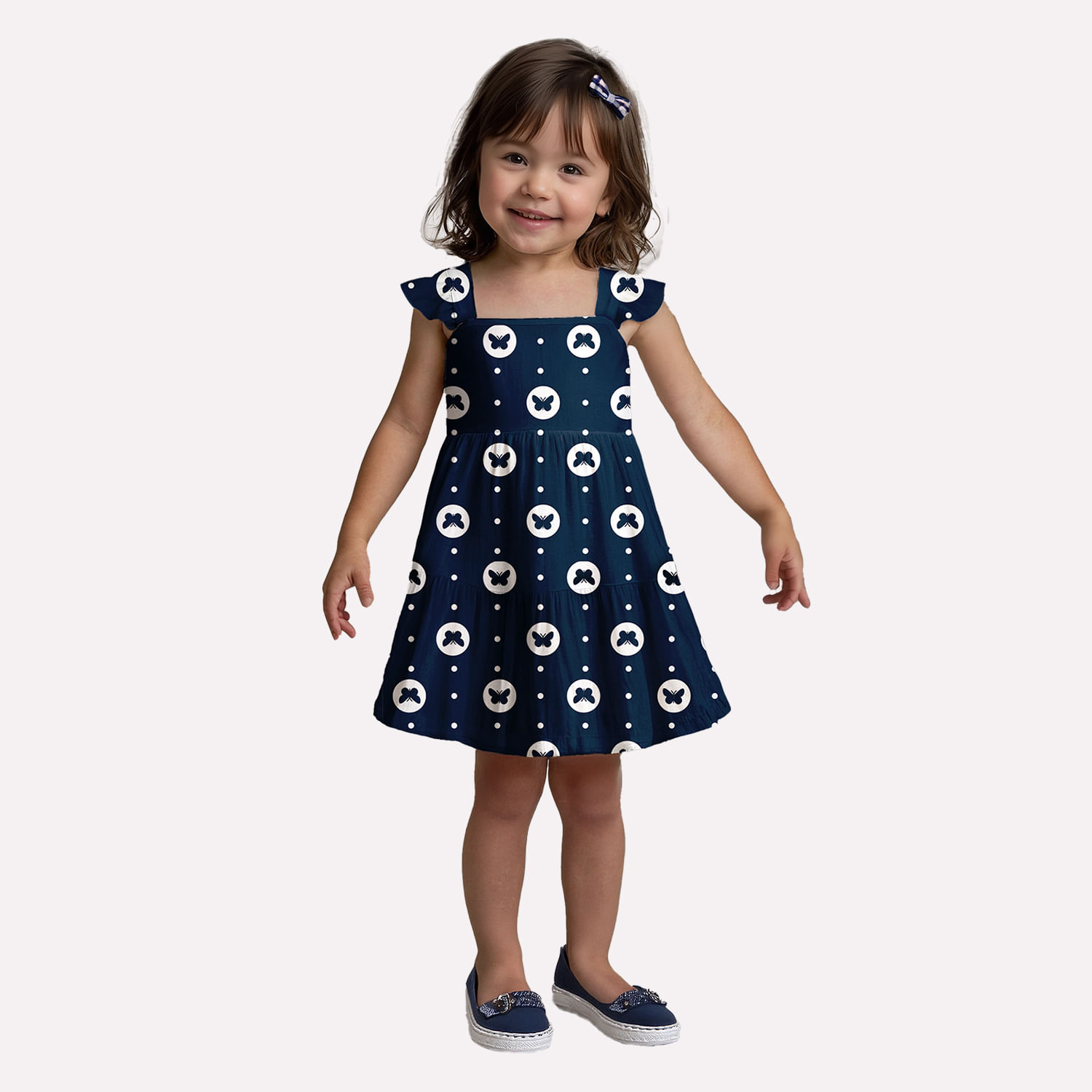 Vestido Infantil Menina Borboletas Kyly