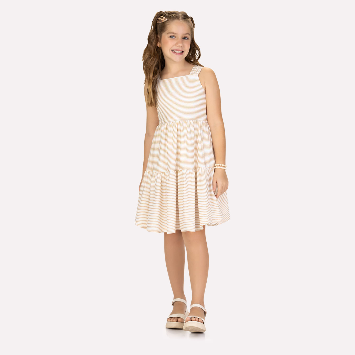Vestido Infantil Menina Listras Kyly