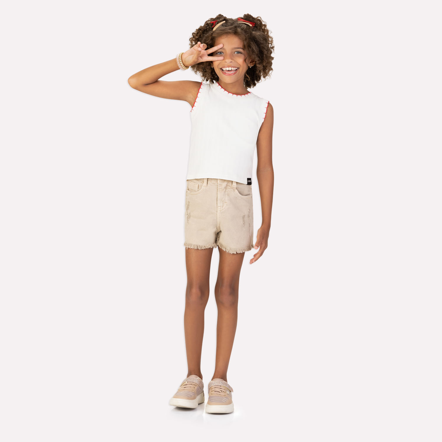 Blusa Cropped Infantil Menina em Ribana Kyly