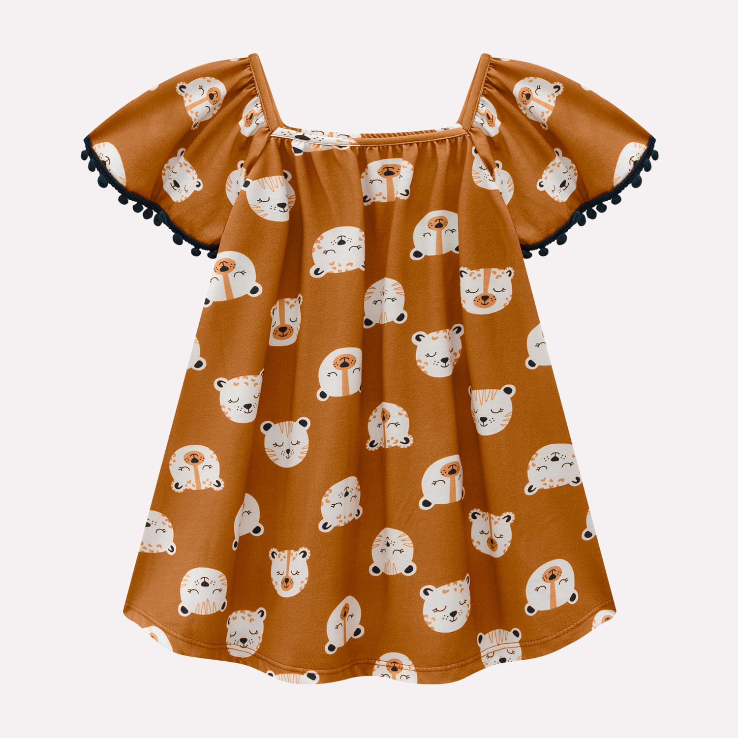 Vestido Infantil Menina com Fita de Pompom Kyly