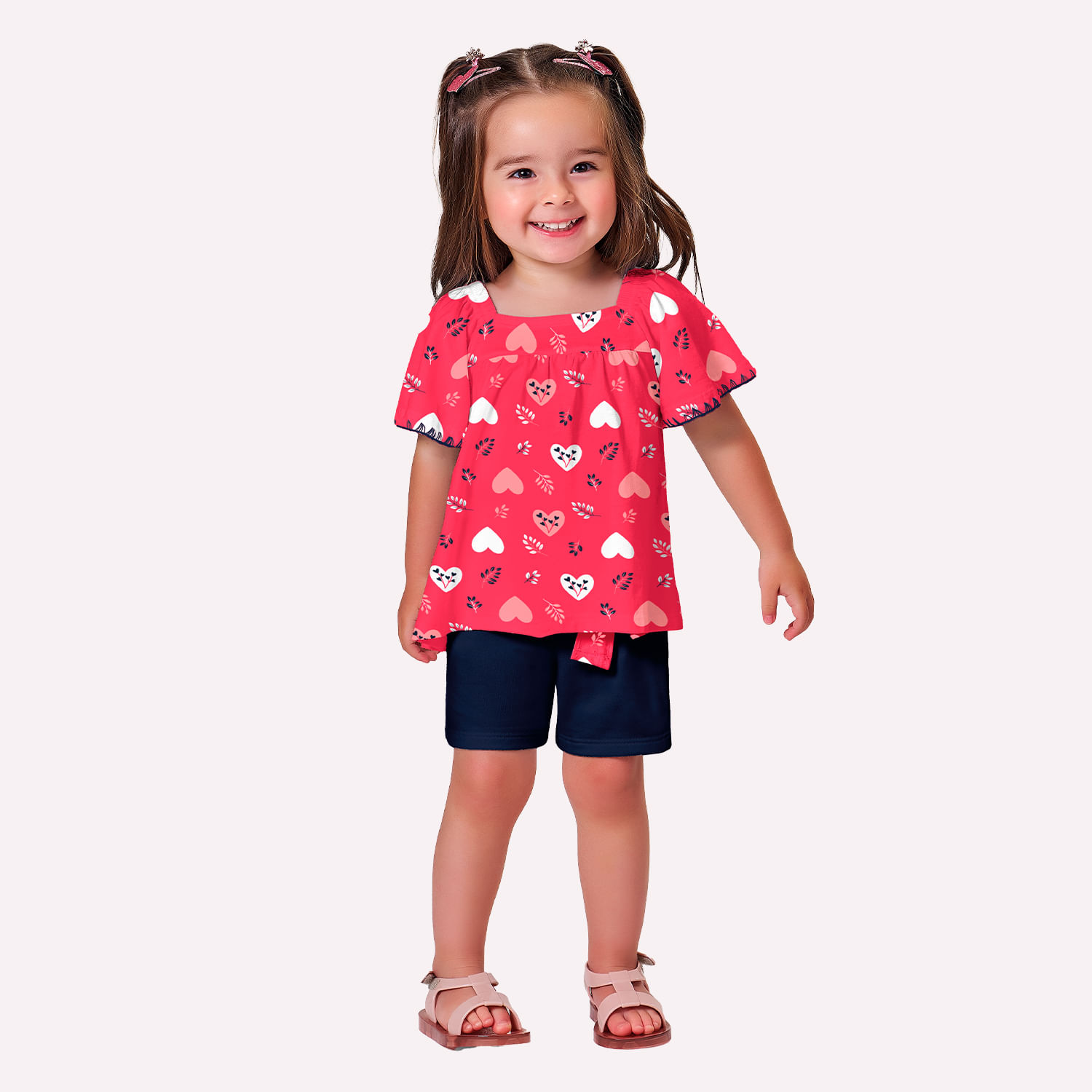 Conjunto Infantil Menina Corações Kyly