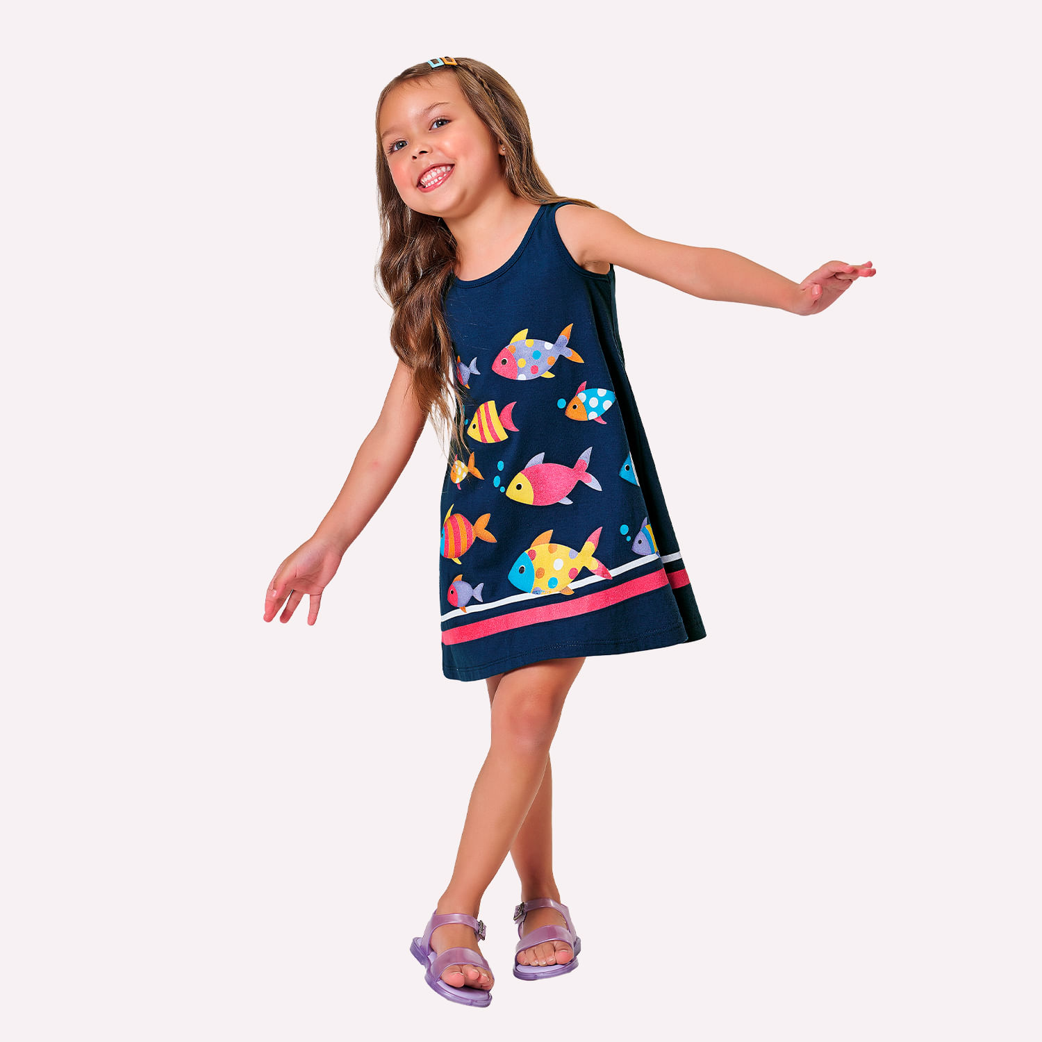Vestido Infantil Menina Peixinhos Kyly