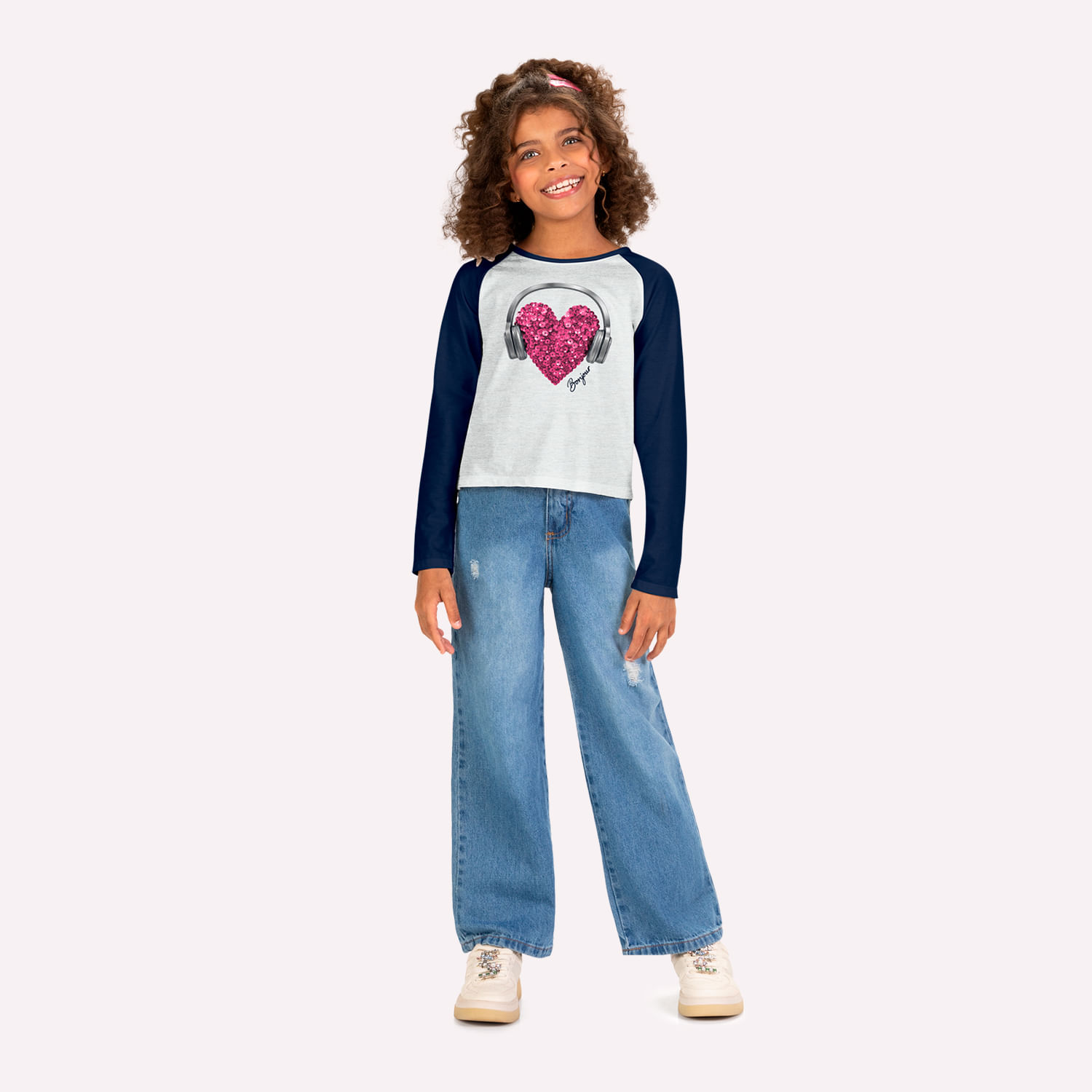 Blusa Infantil Menina Coração Kyly