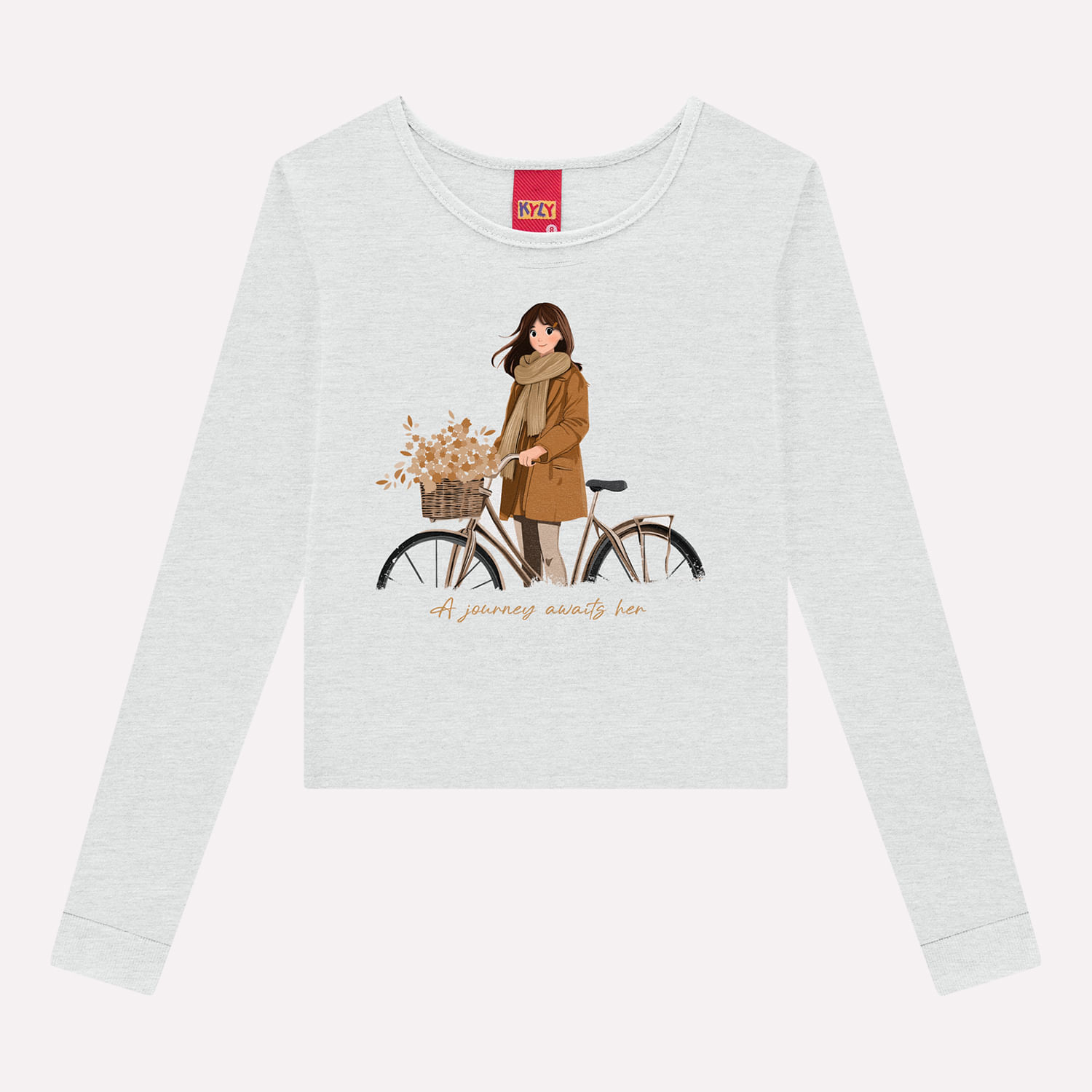Blusa Cropped Infantil Menina Estampa Kyly