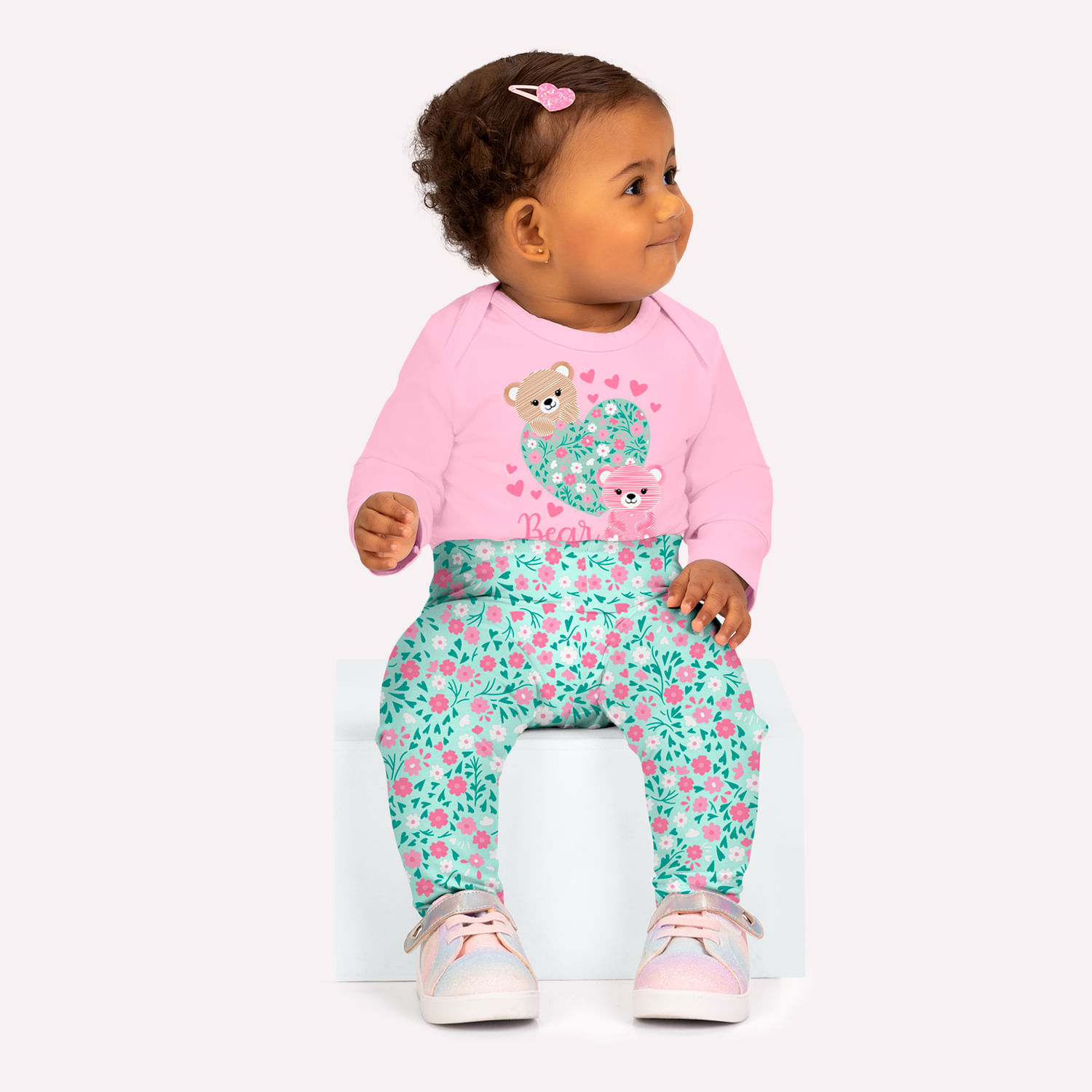 Conjunto Bebê Menina Flores Kyly