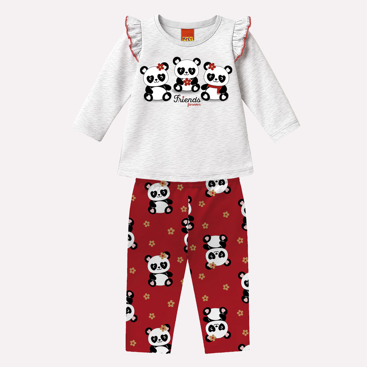 Conjunto Infantil Menina Pandinhas Kyly