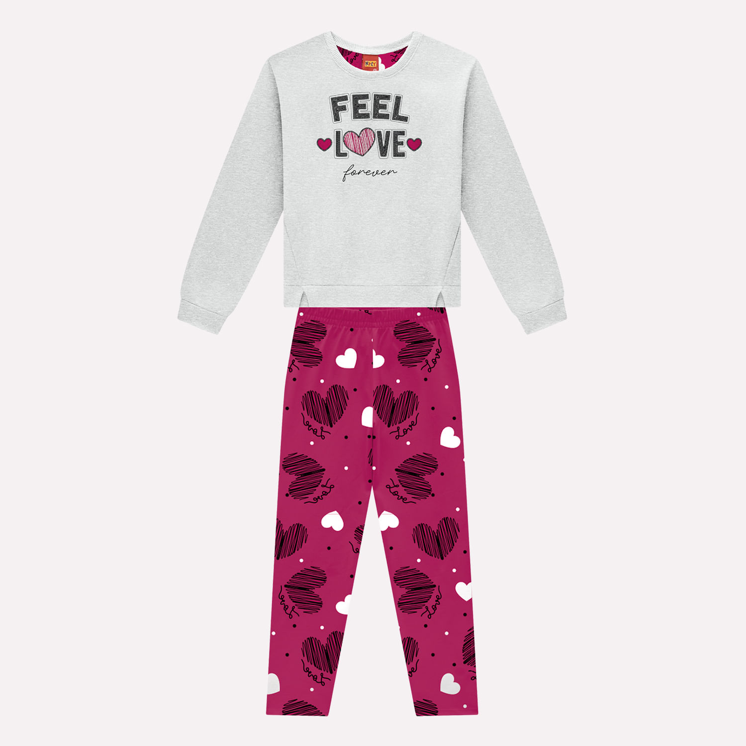 Conjunto Infantil Menina Corações Kyly