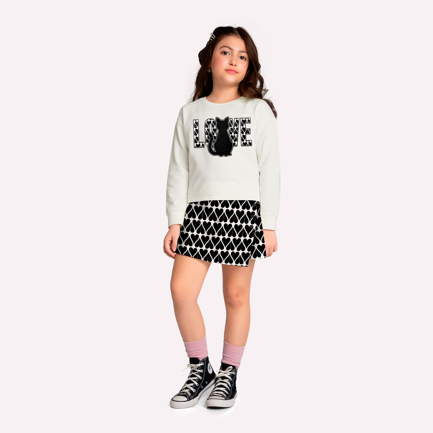 Conjunto Infantil Menina Corações Kyly