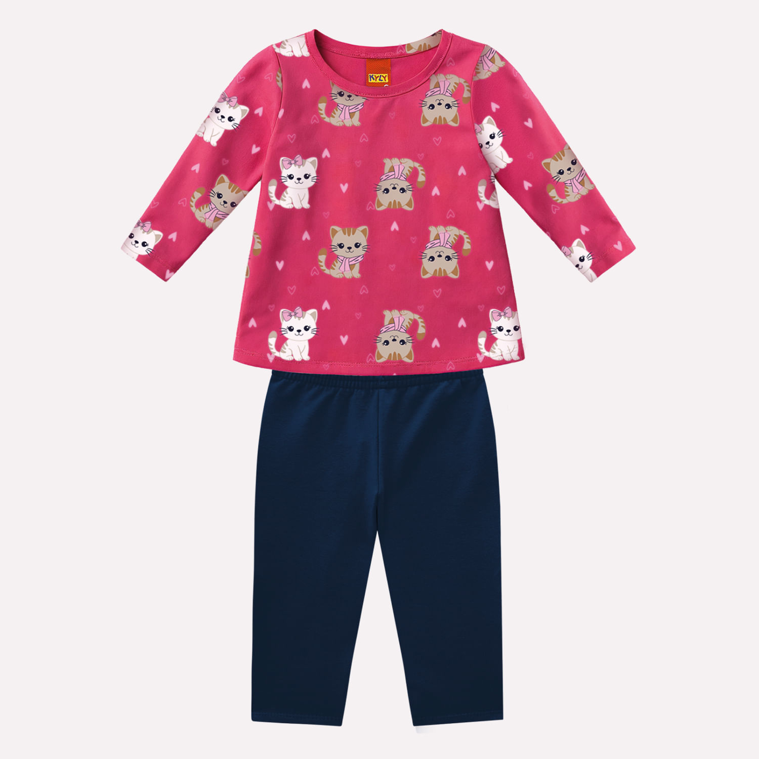 Conjunto Infantil Menina Gatos Kyly