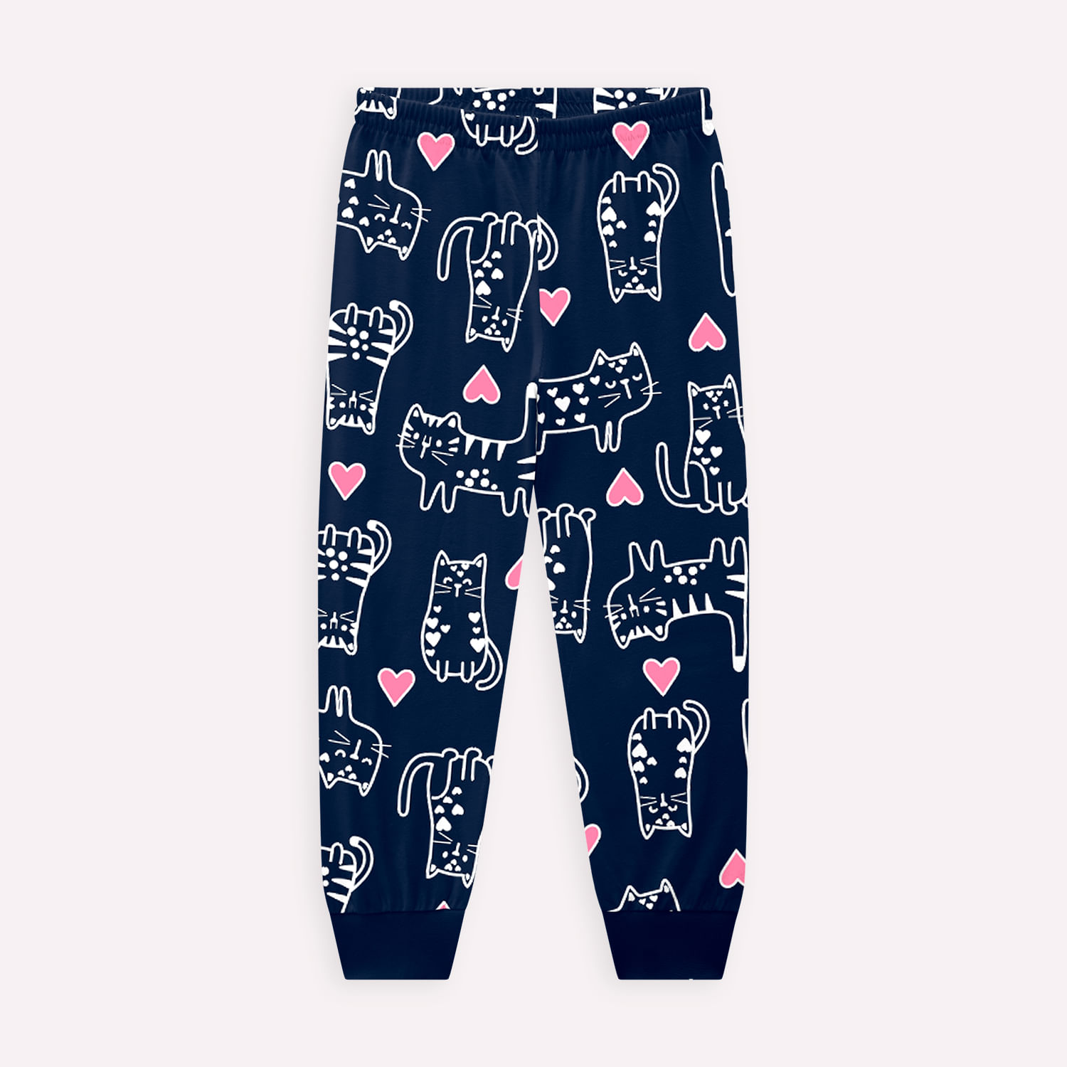 Calça de Pijama Infantil Menina Gatinhos Kyly