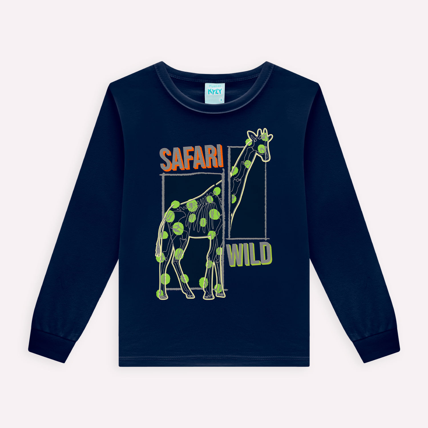 Camiseta de Pijama Infantil Menino Girafa Kyly