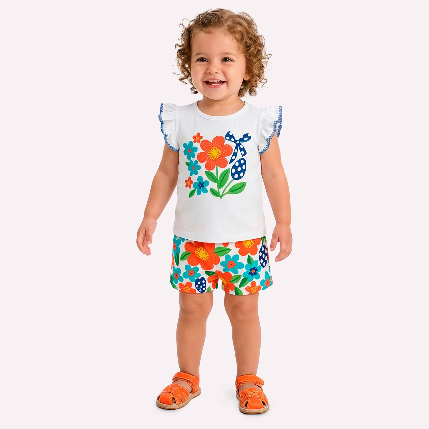 Conjunto Infantil Menina Flores Kyly